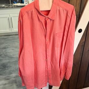 Tommy Bahama Men's Pink/Coral Button-Down Shirt